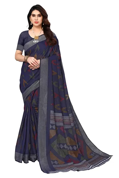Best Selling Linen Saree with Blouse piece 