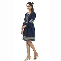 Arbiter Collection Women Fit and Flare Dark Blue Dress-thumb2