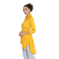 Arbiter Collection Casual 3/4 Sleeve Solid Women Yellow Top-thumb2