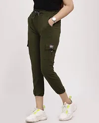 Arbiter Collection Women's/Ladies/Girls Regular Fit Cargo Jogger Jeans Green-thumb2