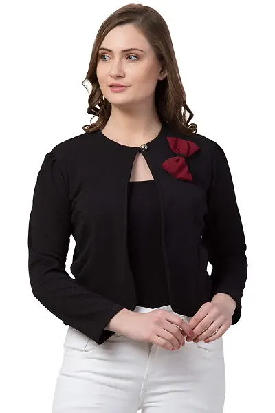 Arbiter Collection Women's Regular Fit Single Breasted Blazer (BWPLNSBJABTR-BLK_L_Dark Black_Large)