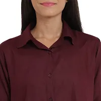 Arbiter Collection Women's Rayon Solid Formal Shirt|Women's Basic Button Down Shirts Roll-Up Full Sleeves Simple Stretch Formal Casual Shirt |-thumb4