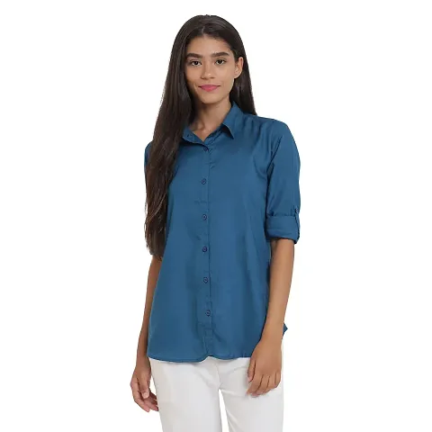 Arbiter Collection Women's Rayon Solid Formal Shirt