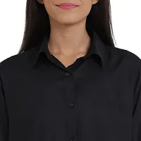 Arbiter Collection Women's Rayon Solid Formal Shirt|Women's Basic Button Down Shirts Roll-Up Full Sleeves Simple Stretch Formal Casual Shirt |-thumb4