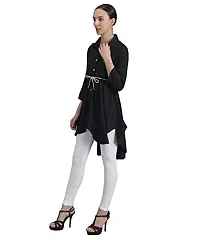 Arbiter Collection Casual 3/4 Sleeve Solid Women Black Top-thumb2