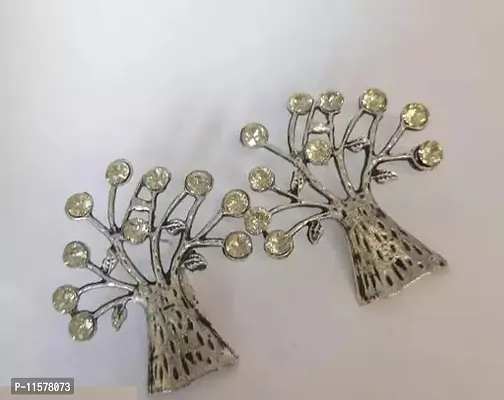 Stylish Fancy Oxidised Silver Earrings For Women-thumb0