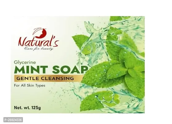 Natural's Care For Beauty Glycerin Mint Soap, Pure  Gentle Cleansing Soap, For All Skin Types (Pack Of 4)-thumb2