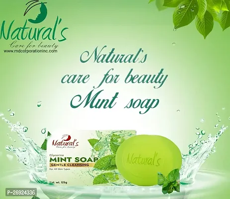 Natural's Care For Beauty Glycerin Mint Soap, Pure  Gentle Cleansing Soap, For All Skin Types (Pack Of 4)-thumb5