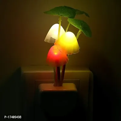 SPAVEDA Energy Saving Mushroom Rose Flower Lamp Light Plug in LED Night Light Colorful Automatic ON/Off Sensor (Multicolor)-thumb4