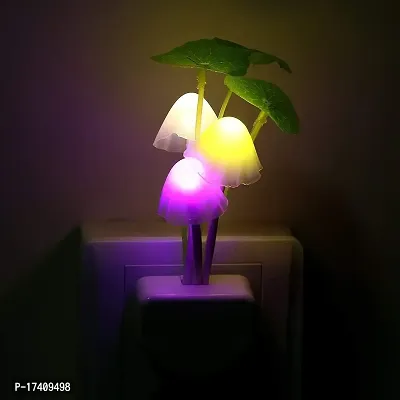 SPAVEDA Energy Saving Mushroom Rose Flower Lamp Light Plug in LED Night Light Colorful Automatic ON/Off Sensor (Multicolor)-thumb5