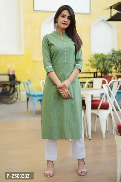 Cotton Solid Kurta With Thread Work