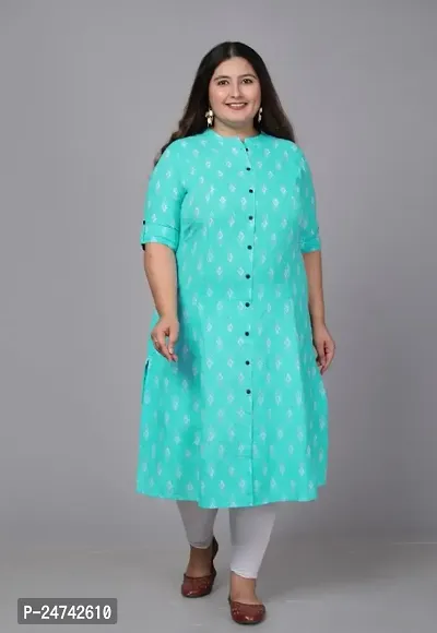 Cotton Printed Straight Plus Size Kurti