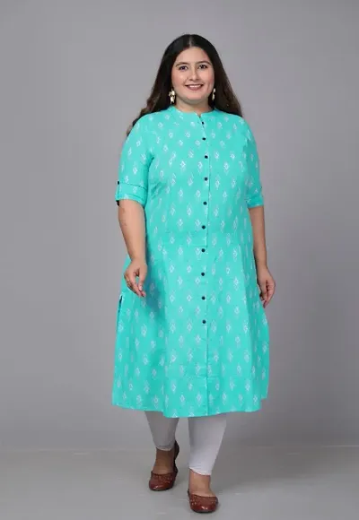 Cotton Printed Straight Plus Size Kurtis