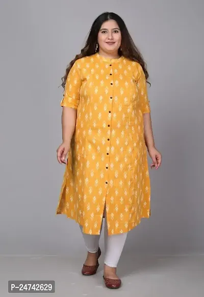 Cotton Printed Straight Plus Size Kurti