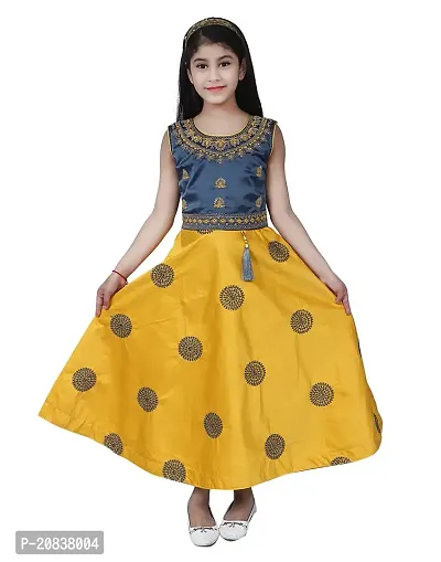 Stylish Fancy Designer Silk Gown Dresses For Girls-thumb0