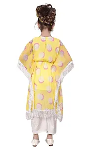 VNOTTY Fashion Printed Kaftan and Payjama Set for Girls (8-9 Years, Yellow)-thumb1