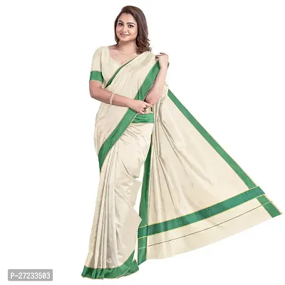 Women Pure Cotton Saree With Blouse-thumb0
