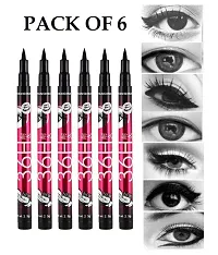 36 Hours Precision Liquid Waterproof Lash Eyeliner Pencil - Black - Pack 6( 3 g )(Black) Matte Finish-thumb2