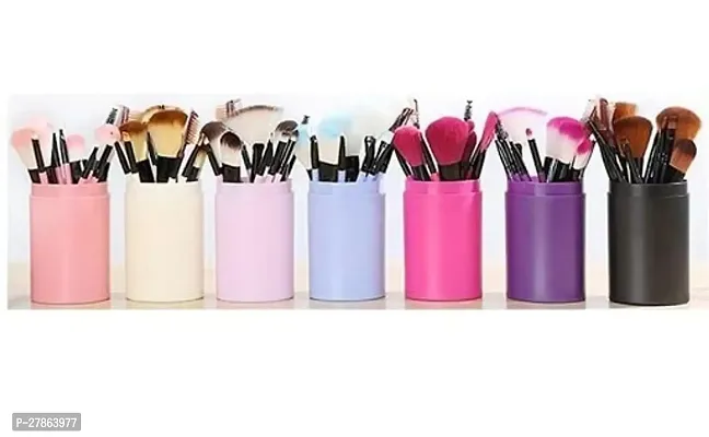 Makeup Brush Set With Storage Barrel Box Set Of 12 - Assorted-thumb4