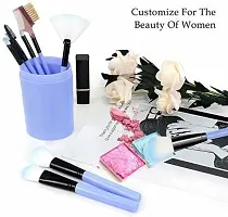 Makeup Brush Set With Storage Barrel Box Set Of 12 - Assorted-thumb2