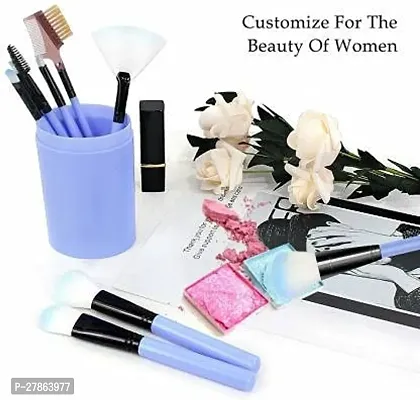 Makeup Brush Set With Storage Barrel Box Set Of 12 - Assorted-thumb3