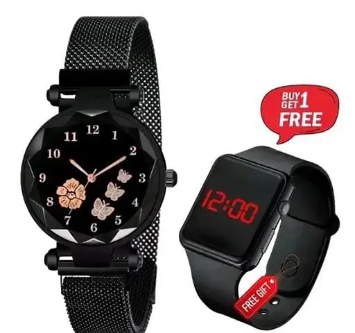 Beautiful Metal Analog Watch For Women-Pack Of 2