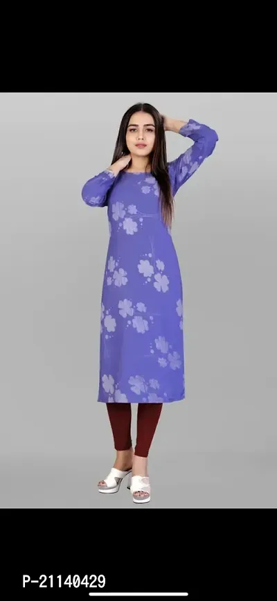 Stylish Cotton Self Design Kurta for Women-thumb0