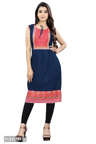 Stylish Cotton Self Design Kurta for Women-thumb0