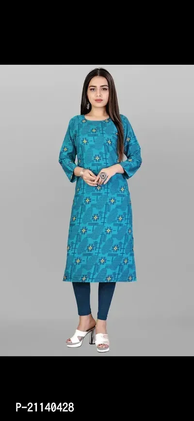 Stylish Cotton Self Design Kurta for Women-thumb0