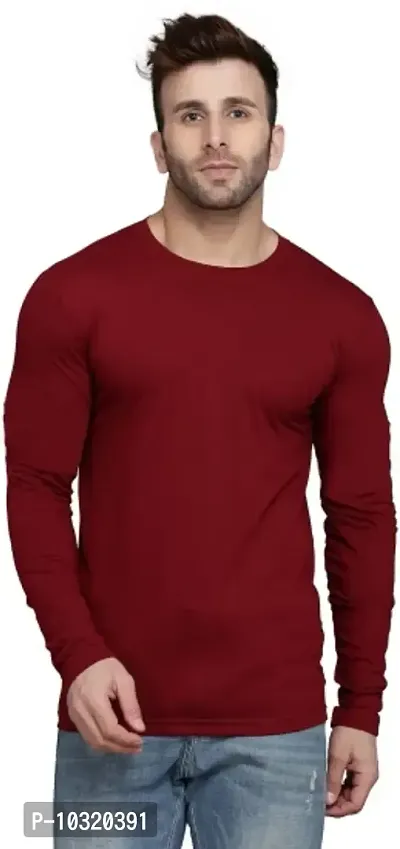 Round Neck Full Sleeves Plain T-Shirt