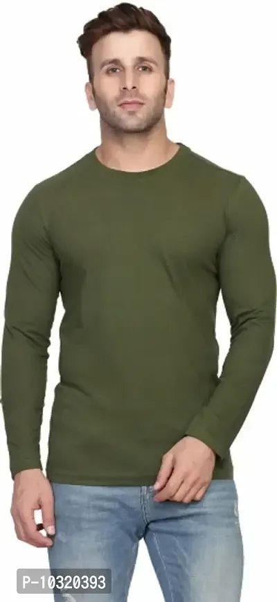 Round Neck Full Sleeves Plain T-Shirt-thumb0