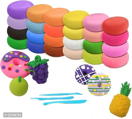 Colourful Magic Air Dry Non Toxic Modeling Bouncing Clay With Tools 12 Pcs