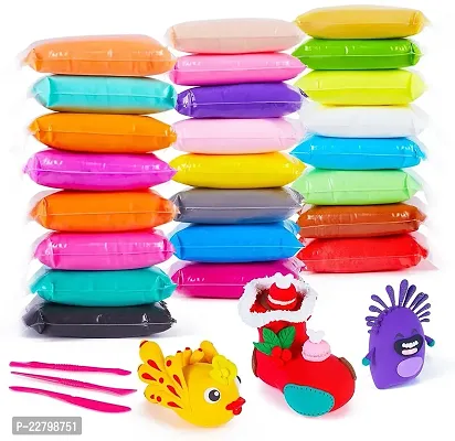 Diy Colourful Non Toxic Modeling Air Dry Bouncing Clay Set With Tools-thumb0