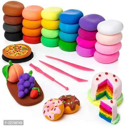 Diy Colourful Non Toxic Modeling Air Dry Bouncing Clay With Tools 12 Pcs-thumb0