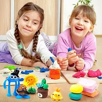 Colourful Magic Air Dry Non Toxic Modeling Bouncing Clay With Tools 12 Pcs-thumb3