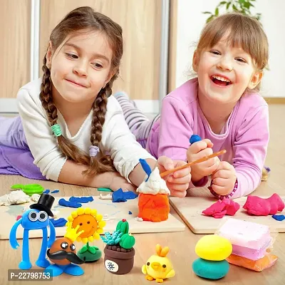 Colourful Magic Air Dry Non Toxic Modeling Bouncing Clay With Tools 12 Pcs-thumb4