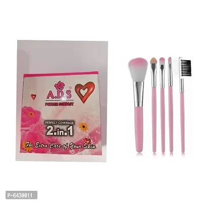 Ads compact powder 2 in 1 , with mini makeup brush