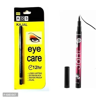 ADS kajal water proof with 36h eyeliner combo pack-thumb0