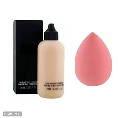 proffestinoal makeup foundation with puff multicolor-thumb0