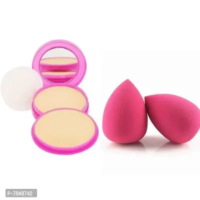 ads compact 2 in 1 pink color with puff  pack of 2 multicolor