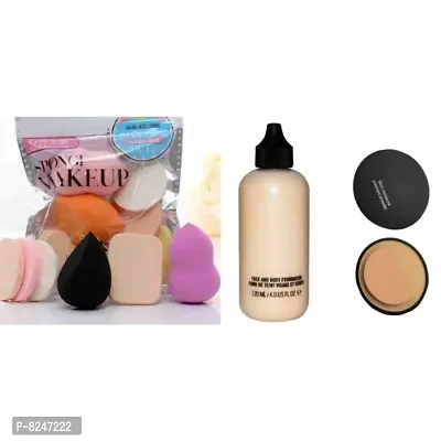 puff family pack with foundation with face compact multicolor-thumb0