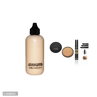 face foundation with face compact , ads eyeliner pack of 2 black