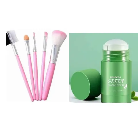 Green Stick Mask With Essential Skin Care And Makeup Products
