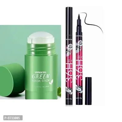 Green stick mask  with 36h eyeliner black  pack of 2 combo pack-thumb0