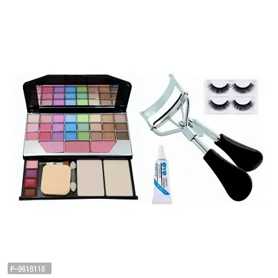 TYA makeup kit eyeshadow 6155 makeup kit  , with 2 eyelashes , glue , curler makeup combo