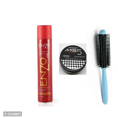 Enzo hair sprey with mg5 hair gel and hair comb multicolor