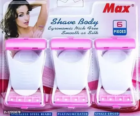 MAX Safit Woman Shave Body Stainless Steel Disposable Razor  (Pack of 6)