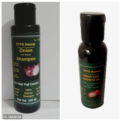 onion hair growth shampoo 100ml with onion hair oil 50 ml combo pack-thumb0