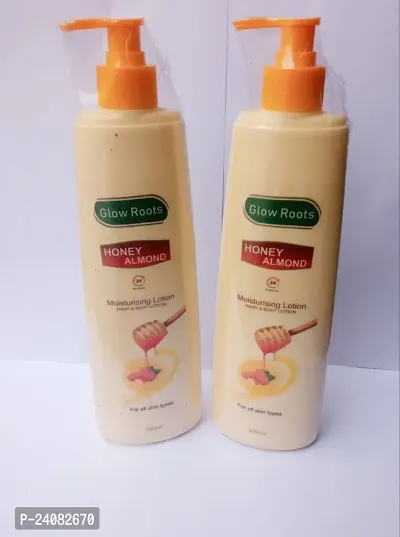 Honey Almond Body Lotion for Winter Deep Moisture Care Soft and Glowing Skin pack of 2 (500*2)