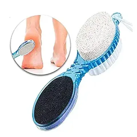 Mannat 4 in 1 Pedicure Brush Kit Tool for Cleanse, Scrub & File Dead Skin (Multicolor)